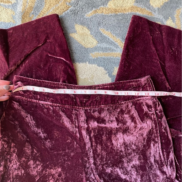 Madewell Velvet Huston Pull-On Crop Pants Size Small in Pinot Nior - Picture 5 of 8